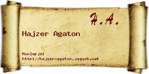 Hajzer Agaton névjegykártya